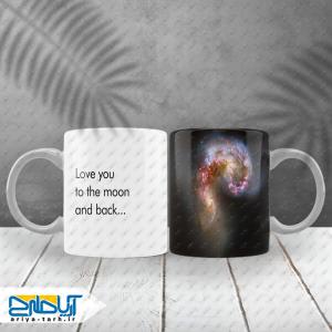 طرح لایه باز ماگ سابلیمیشن کهکشانی با نوشته