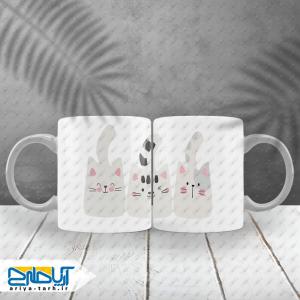 طرح لایه باز ماگ سابلیمیشن گربه سه تایی